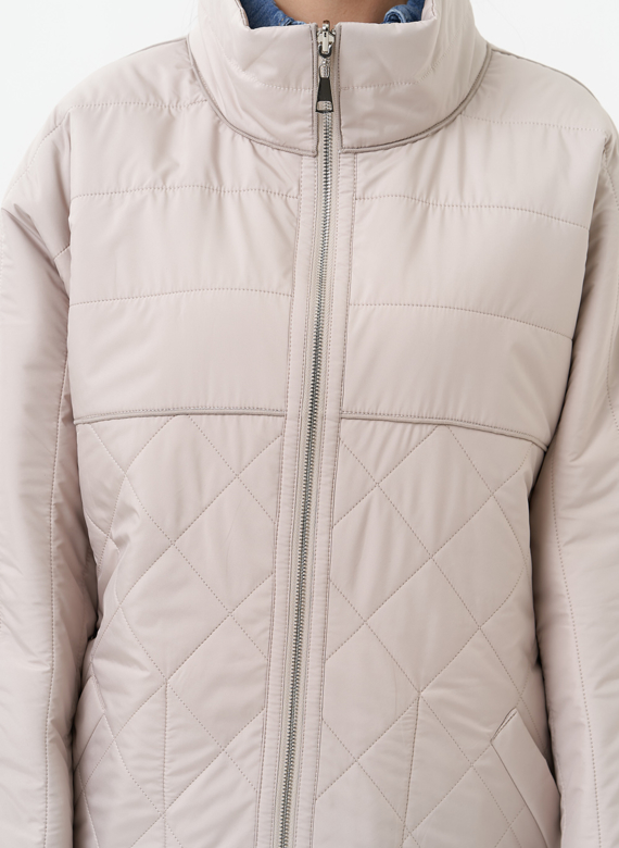 Женская двухсторонняя куртка с воротником стойкой