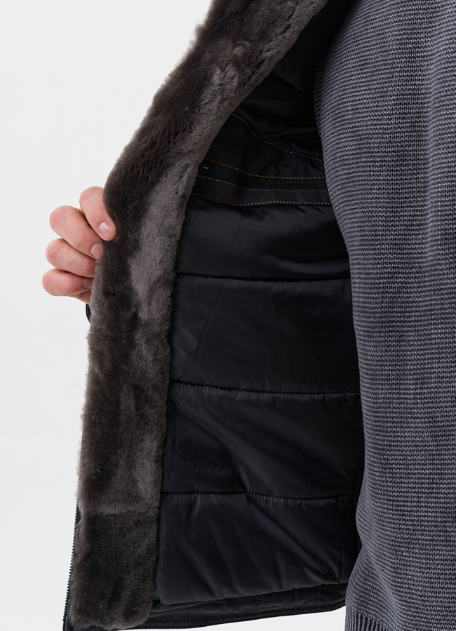 Куртка из натуральной кожи с отделкой из мутона модель № 28949 универмаг малина