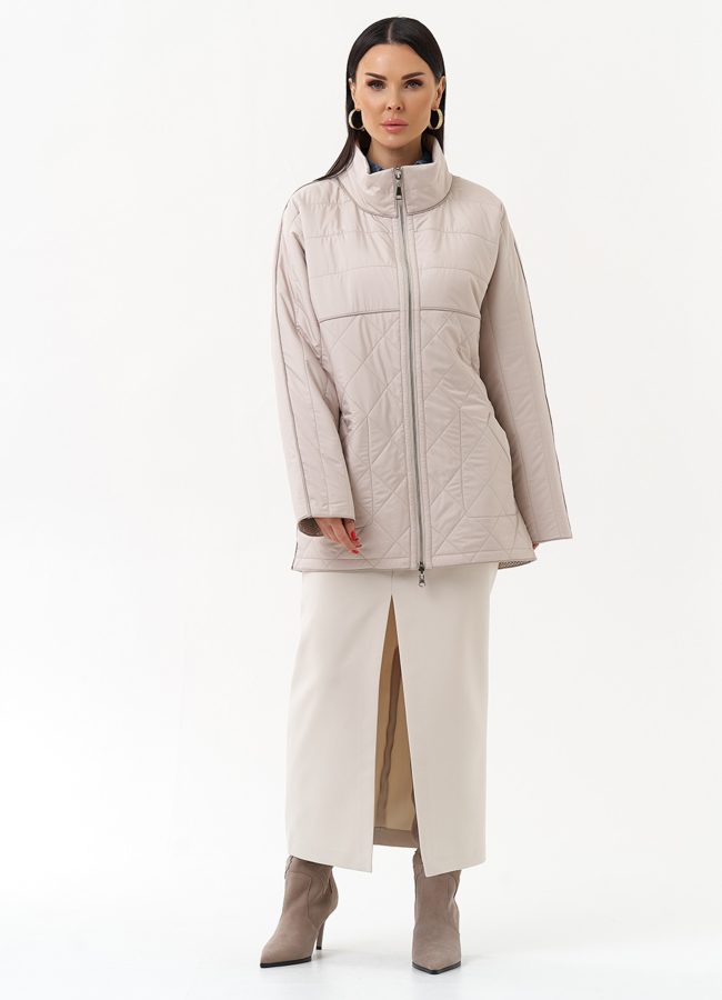 Женская двухсторонняя куртка с воротником стойкой модель № 30007 в рассрочку