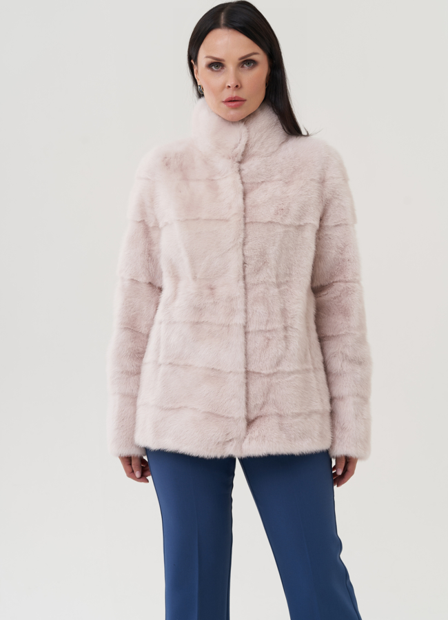 Шуба из меха норки бежевого цвета модель № 25393 универмаг малина