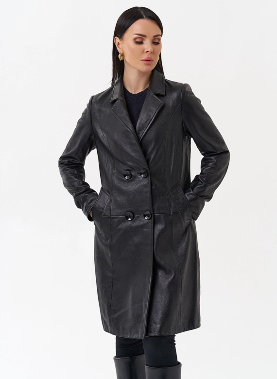 Плащ женский из натуральной кожи