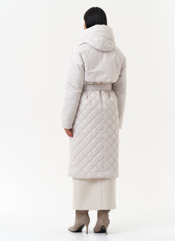 Женское утепленное пальто со съемным капюшоном