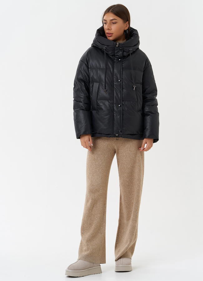 Утепленная куртка с капюшоном модель № 27866 в кредит