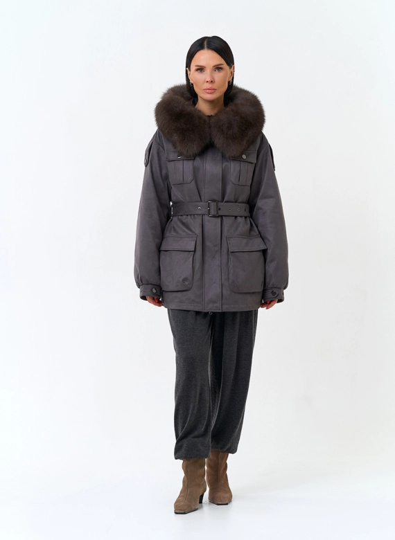 Женская куртка из эко замши фото