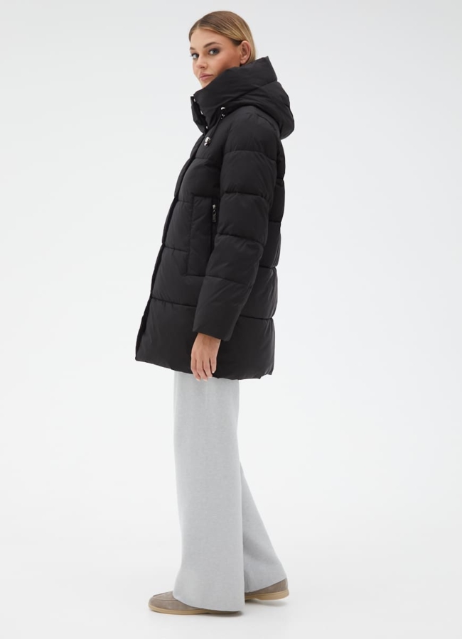 Женский пуховик с капюшоном модель № 31146 универмаг малина