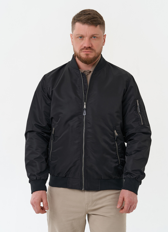 Мужская куртка бомбер модель № 30275 меха малина