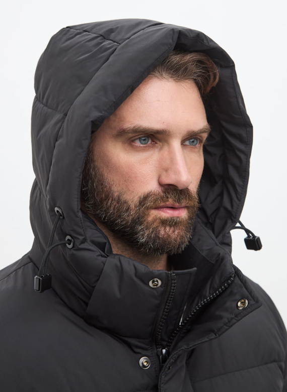 Мужской черный пуховик больших размеров