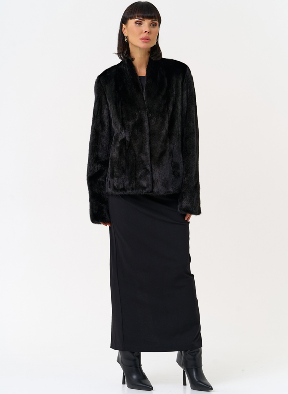 Укороченная шуба из меха норки 