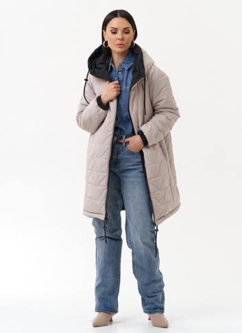 Женская удлиненная куртка с капюшоном