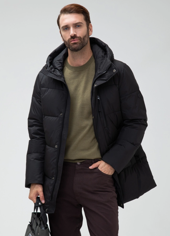 Мужской пуховик с капюшоном  модель № 28871 в рассрочку