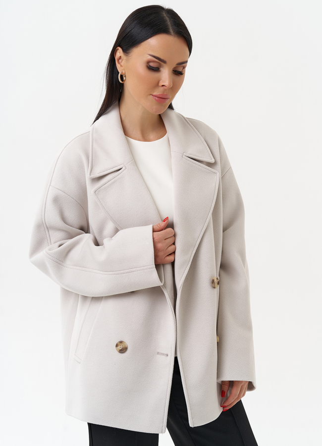 Укороченное двубортное пальто модель № 30088 универмаг малина