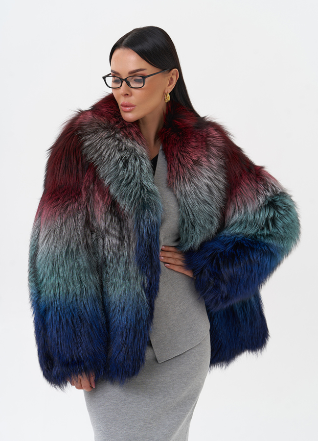 Куртка из чернобурой лисы  модель № 29484 универмаг малина