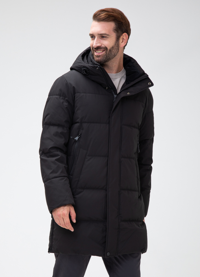 Мужской пуховик с капюшоном  модель № 28406 в кредит