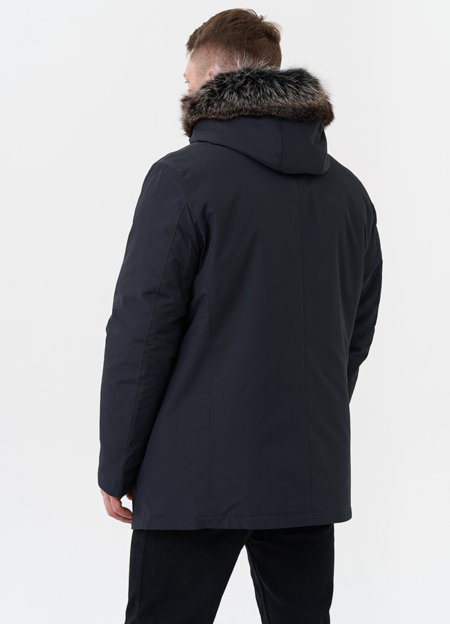 Парка мужская на мехе из волка модель № 29070 универмаг малина